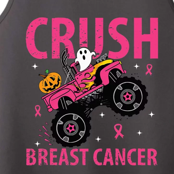 Crush Breast Cancer Awareness Monster Truck Halloween Performance Tank