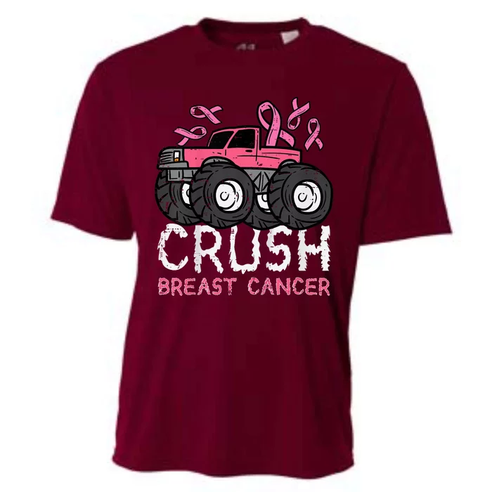 Crush Breast Cancer Awareness Monster Truck Cooling Performance Crew T-Shirt