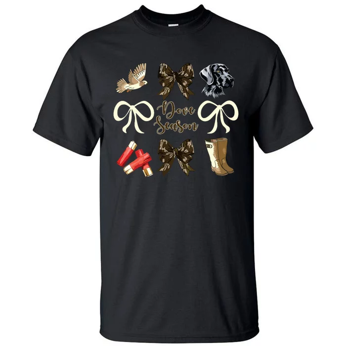 Camo Bow Coquette Dove Season Hunting Dove Hunter Hunt Girl Tall T-Shirt