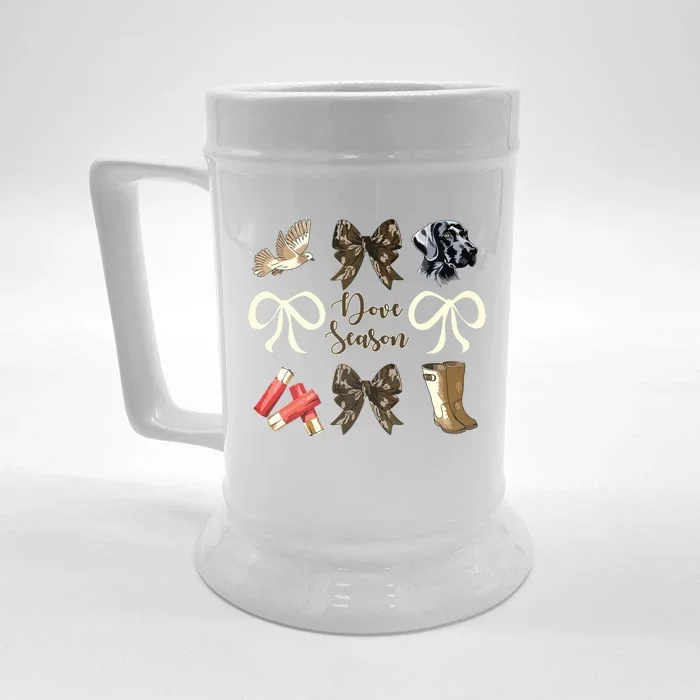 Camo Bow Coquette Dove Season Hunting Dove Hunter Hunt Girl Front & Back Beer Stein