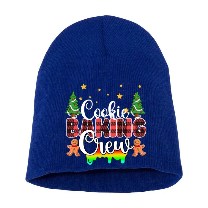 Cookie Baking Crew Red Plaid Christmas Tree Lights Xmas Gift Short Acrylic Beanie