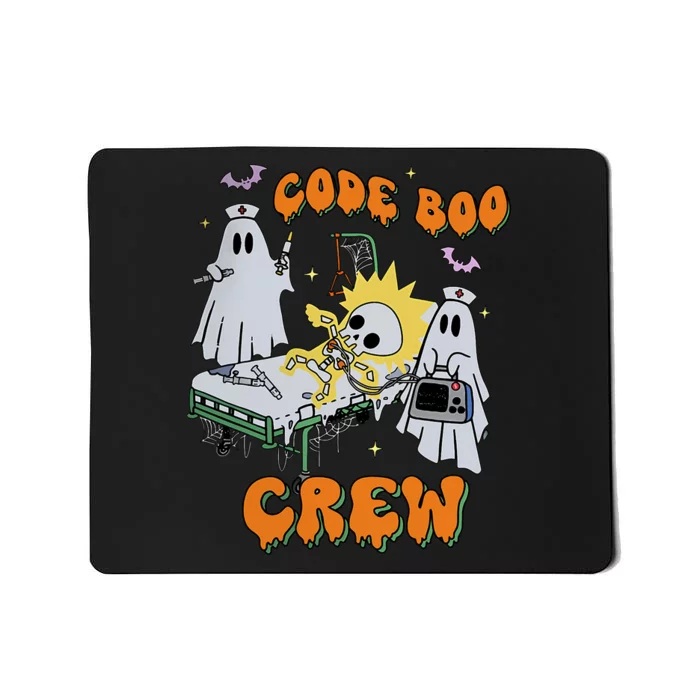 Code Boo Crew Funny Ghost Nurse Halloween Costume Nursing Mousepad