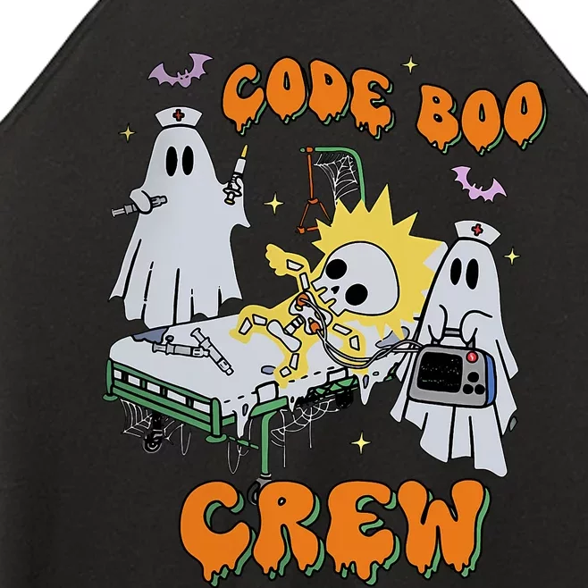 Code Boo Crew Funny Ghost Nurse Halloween Costume Nursing Women’s Perfect Tri Rocker Tank