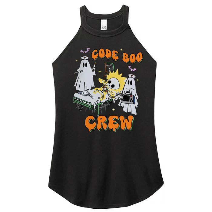 Code Boo Crew Funny Ghost Nurse Halloween Costume Nursing Women’s Perfect Tri Rocker Tank