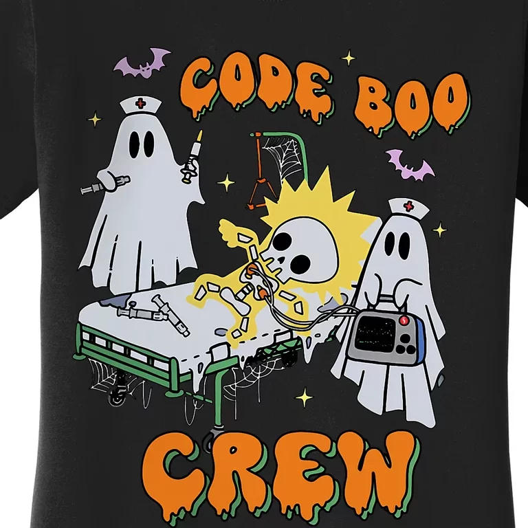 Code Boo Crew Funny Ghost Nurse Halloween Costume Nursing Women's T-Shirt