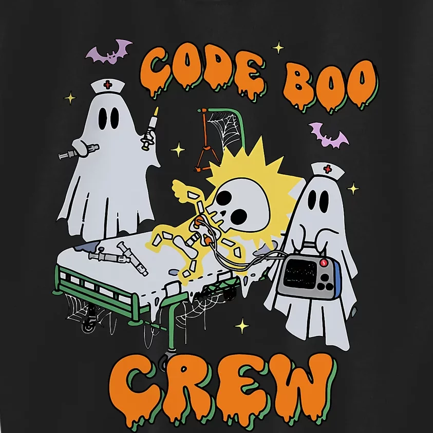 Code Boo Crew Funny Ghost Nurse Halloween Costume Nursing Kids Sweatshirt