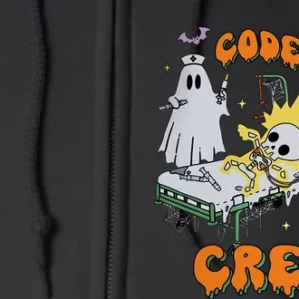 Code Boo Crew Funny Ghost Nurse Halloween Costume Nursing Full Zip Hoodie