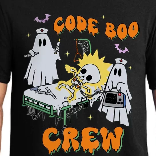 Code Boo Crew Funny Ghost Nurse Halloween Costume Pajama Set