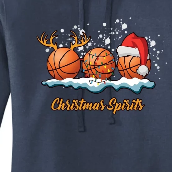 Christmas Basketball Christmas Spirits Women's Pullover Hoodie