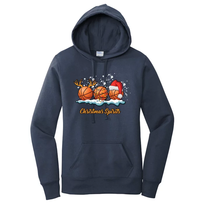 Christmas Basketball Christmas Spirits Women's Pullover Hoodie