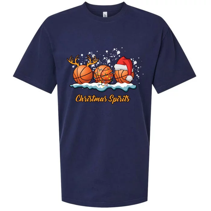 Christmas Basketball Christmas Spirits Sueded Cloud Jersey T-Shirt