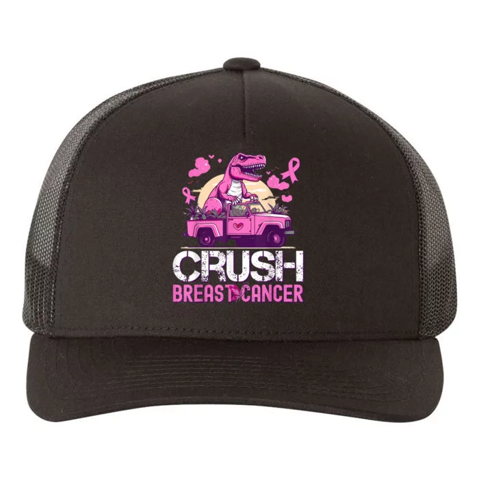 Crush Breast Cancer Awareness Monster Truck Boy Yupoong Adult 5-Panel Trucker Hat