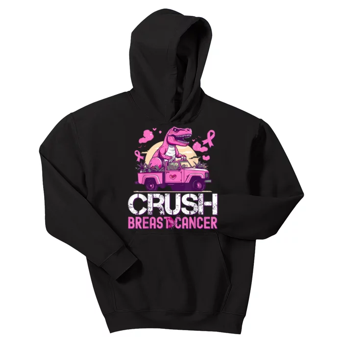 Crush Breast Cancer Awareness Monster Truck Boy Kids Hoodie