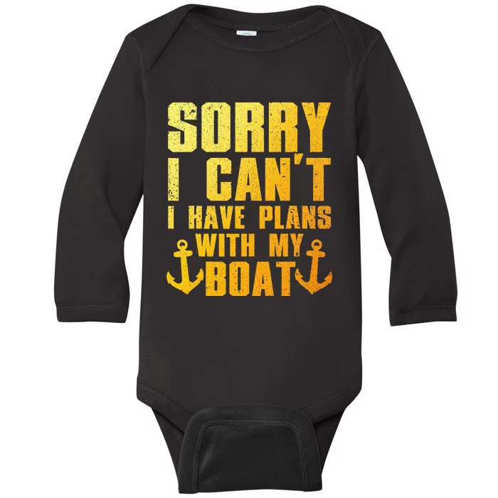 Cool Boat Captain For Pontoon Boat Owners Boating Baby Long Sleeve Bodysuit