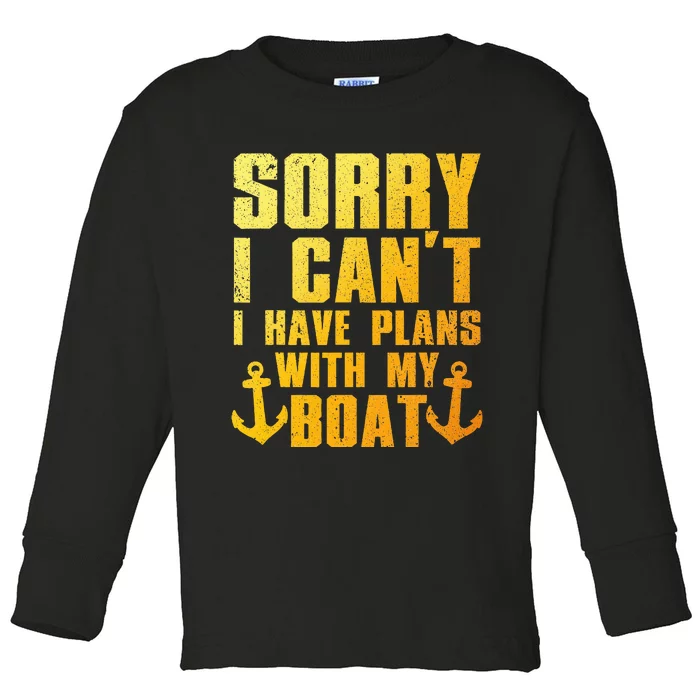 Cool Boat Captain For Pontoon Boat Owners Boating Toddler Long Sleeve Shirt