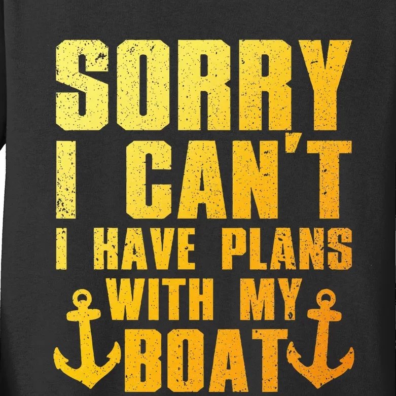 Cool Boat Captain For Pontoon Boat Owners Boating Kids Long Sleeve Shirt