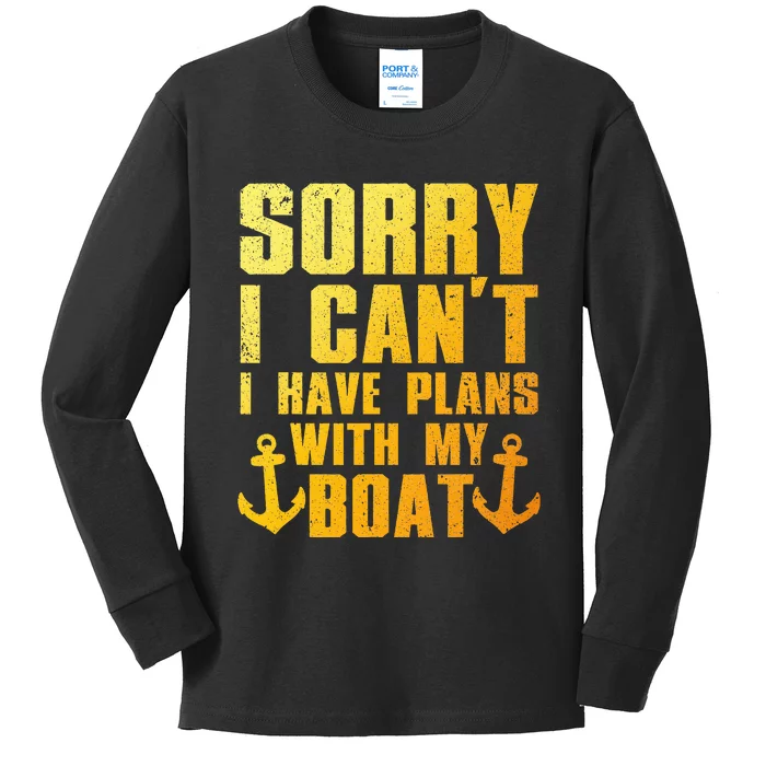 Cool Boat Captain For Pontoon Boat Owners Boating Kids Long Sleeve Shirt