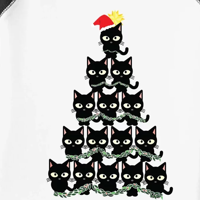 Christmas Black Cat Christmas Tree With Black Kitty Infant Baby Jersey Bodysuit