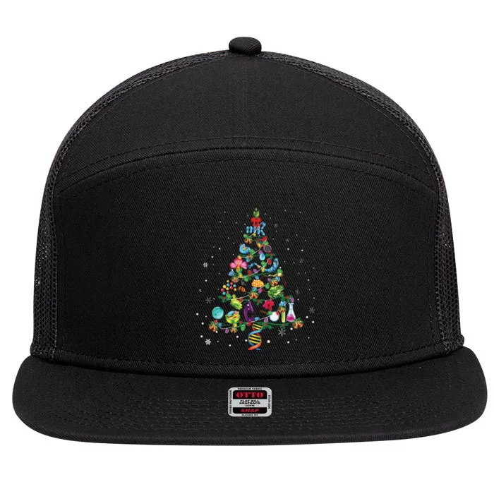 Cute Biology Christmas Tree Gift Decor Xmas Tree 7 Panel Mesh Trucker Snapback Hat