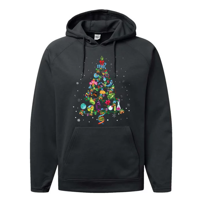 Cute Biology Christmas Tree Gift Decor Xmas Tree Performance Fleece Hoodie