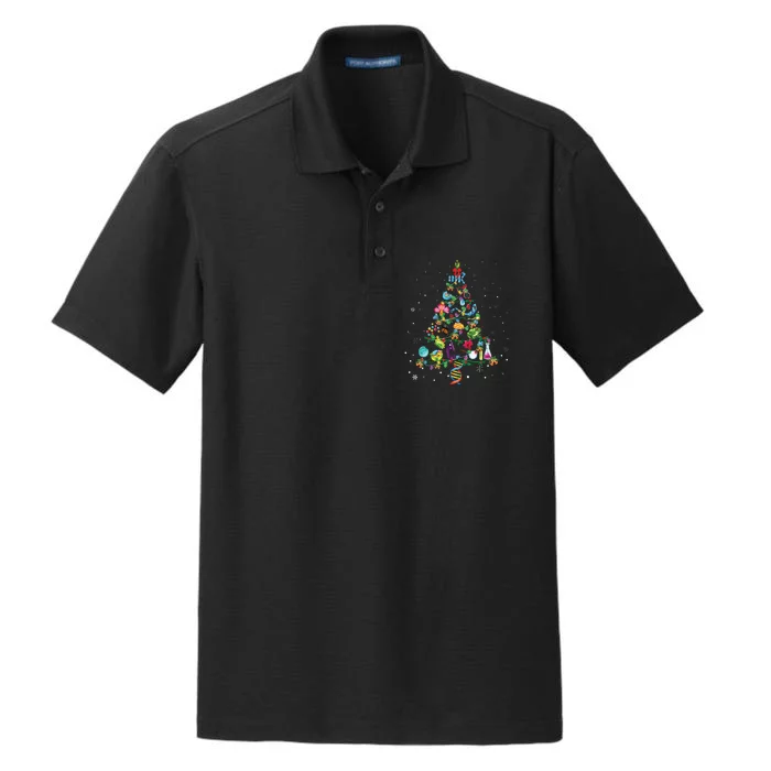 Cute Biology Christmas Tree Gift Decor Xmas Tree Dry Zone Grid Performance Polo