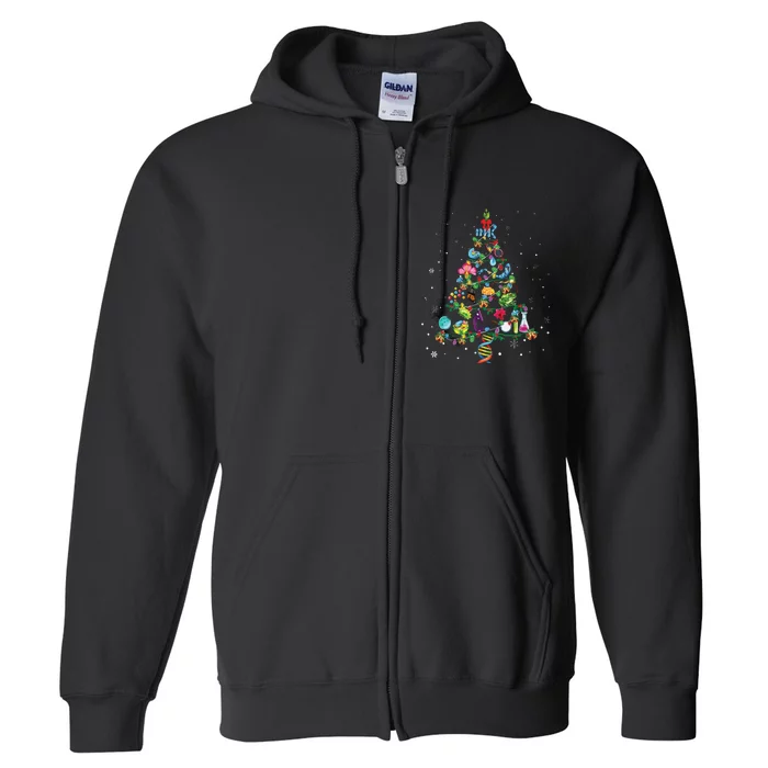 Cute Biology Christmas Tree Gift Decor Xmas Tree Full Zip Hoodie