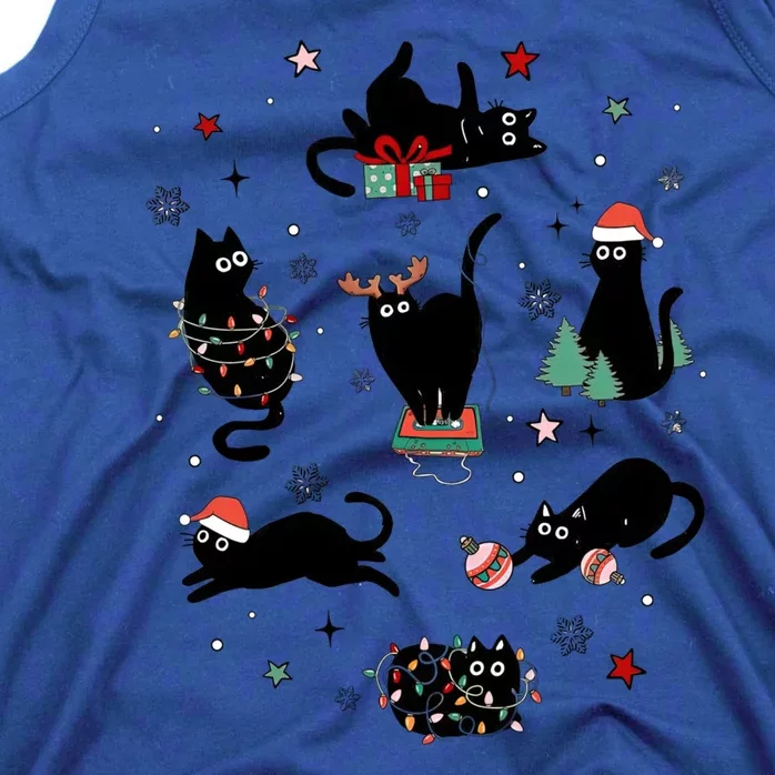 Christmas Black Cats Funny Gift Tank Top