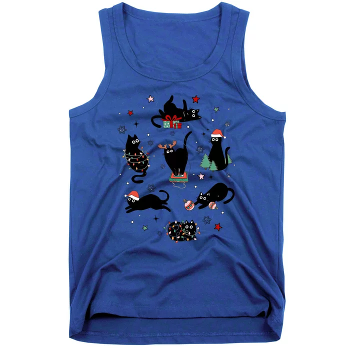 Christmas Black Cats Funny Gift Tank Top