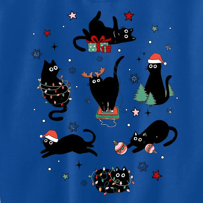 Christmas Black Cats Funny Gift Kids Sweatshirt