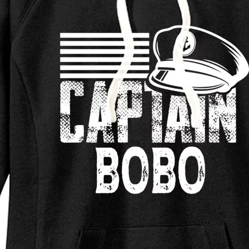 Captain Bobo Cute Gift Sailing Captain Hat Boat Owner Boating Meaningful Gift Women's Fleece Hoodie