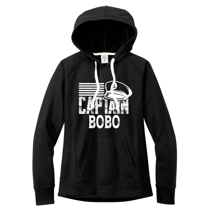 Captain Bobo Cute Gift Sailing Captain Hat Boat Owner Boating Meaningful Gift Women's Fleece Hoodie