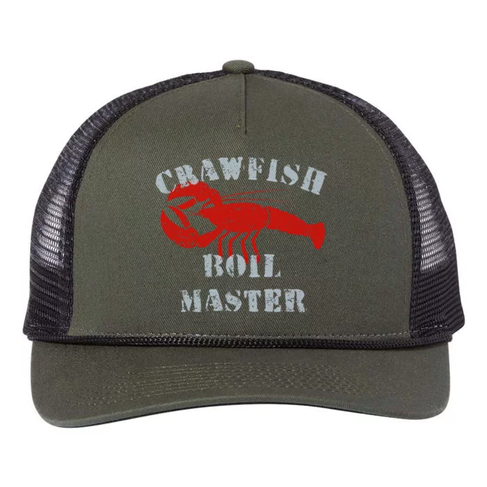 Crawfish Boil Crew Cajun Season Fishing Crawfish Boil Funny Gift Retro Rope Trucker Hat Cap