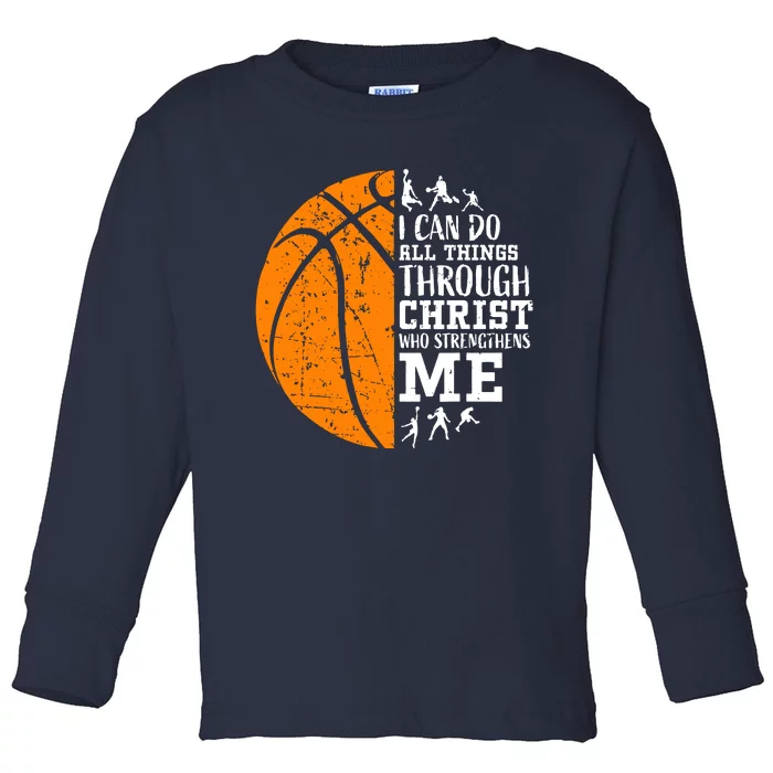 Christian Basketball Toddler Long Sleeve Shirt