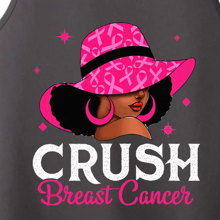 Crush Breast Cancer Awareness Black Women P.I.N.K Queen Warrior Performance Tank