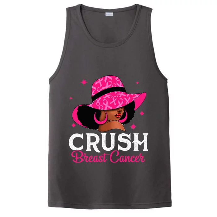 Crush Breast Cancer Awareness Black Women P.I.N.K Queen Warrior Performance Tank