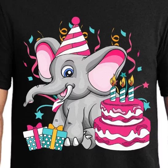 Cute Birthday Cake Gift Africa Animal Elephant Pajama Set