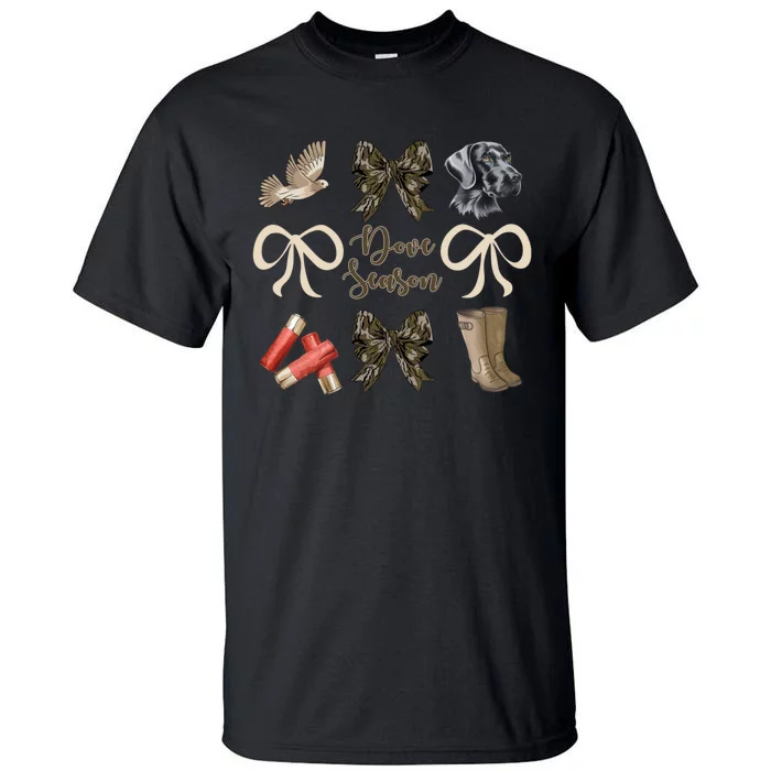 Camo Bow Coquette Dove Season Hunting Dove Hunter Hunt Girl Tall T-Shirt