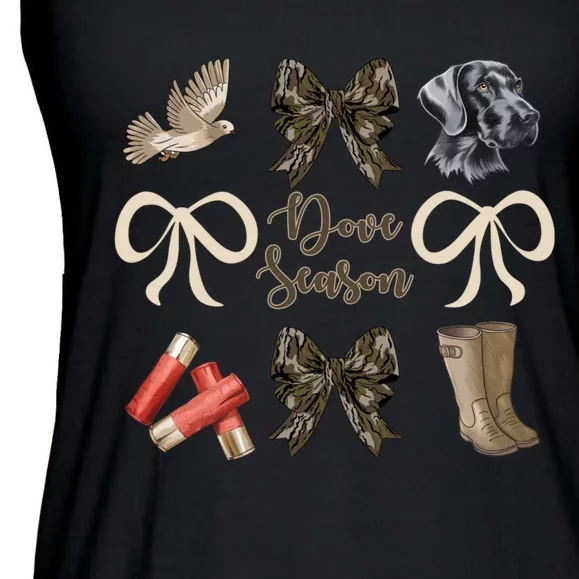 Camo Bow Coquette Dove Season Hunting Dove Hunter Hunt Girl Ladies Essential Flowy Tank