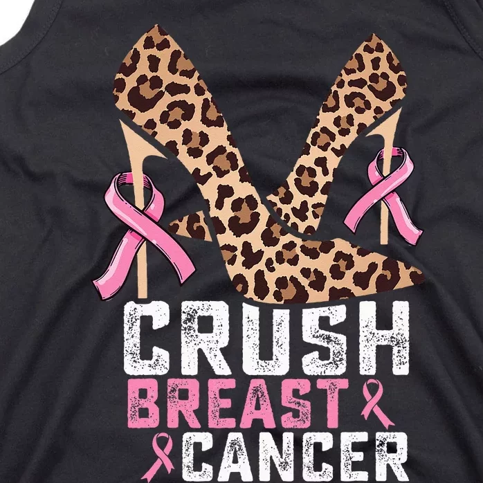 Crush Breast Cancer Warrior  Mom High Heels Pink Ribbon Tank Top