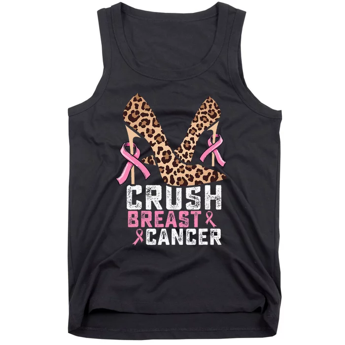 Crush Breast Cancer Warrior  Mom High Heels Pink Ribbon Tank Top