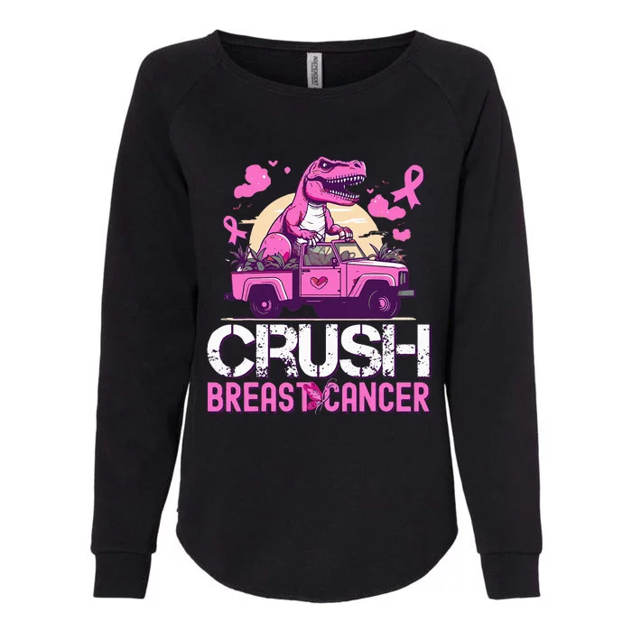 Crush Breast Cancer Awareness Monster Truck Womens California Wash Sweatshirt