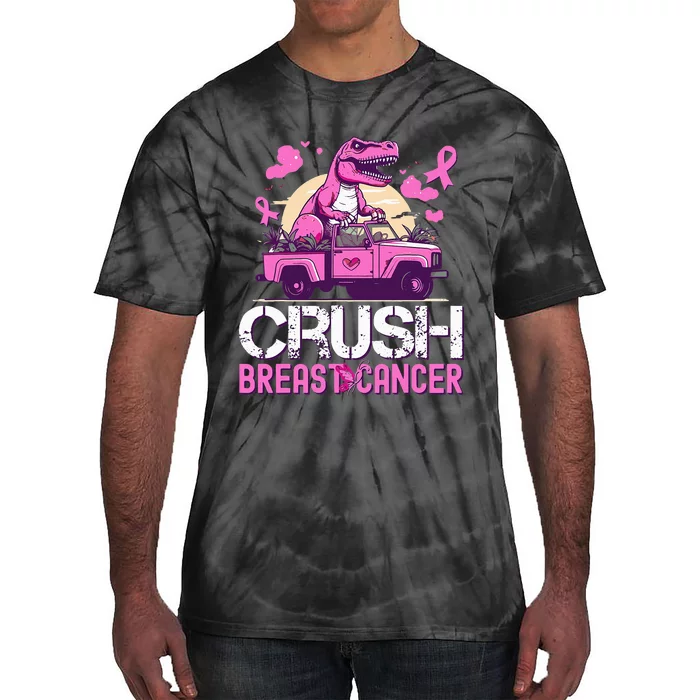 Crush Breast Cancer Awareness Monster Truck Tie-Dye T-Shirt