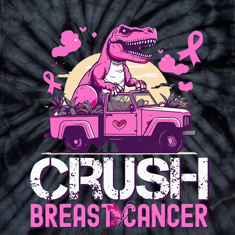 Crush Breast Cancer Awareness Monster Truck Tie-Dye T-Shirt