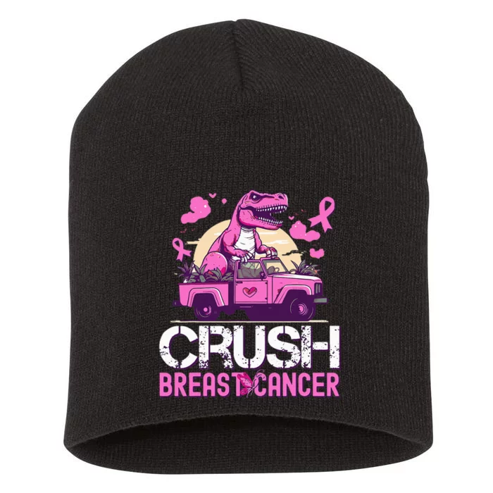 Crush Breast Cancer Awareness Monster Truck Short Acrylic Beanie