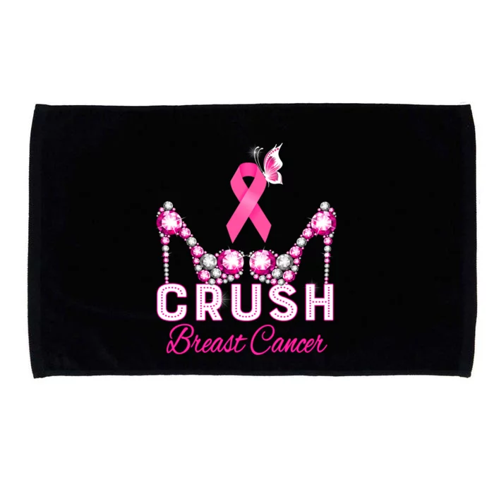 Crush Breast Cancer Warrior Support Breast Cancer Awareness Gift Microfiber Hand Towel