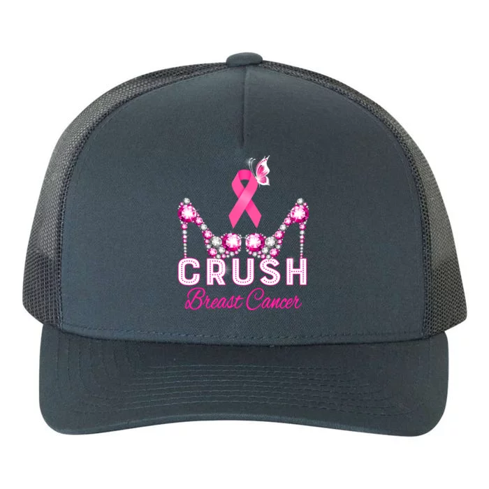 Crush Breast Cancer Warrior Support Breast Cancer Awareness Gift Yupoong Adult 5-Panel Trucker Hat