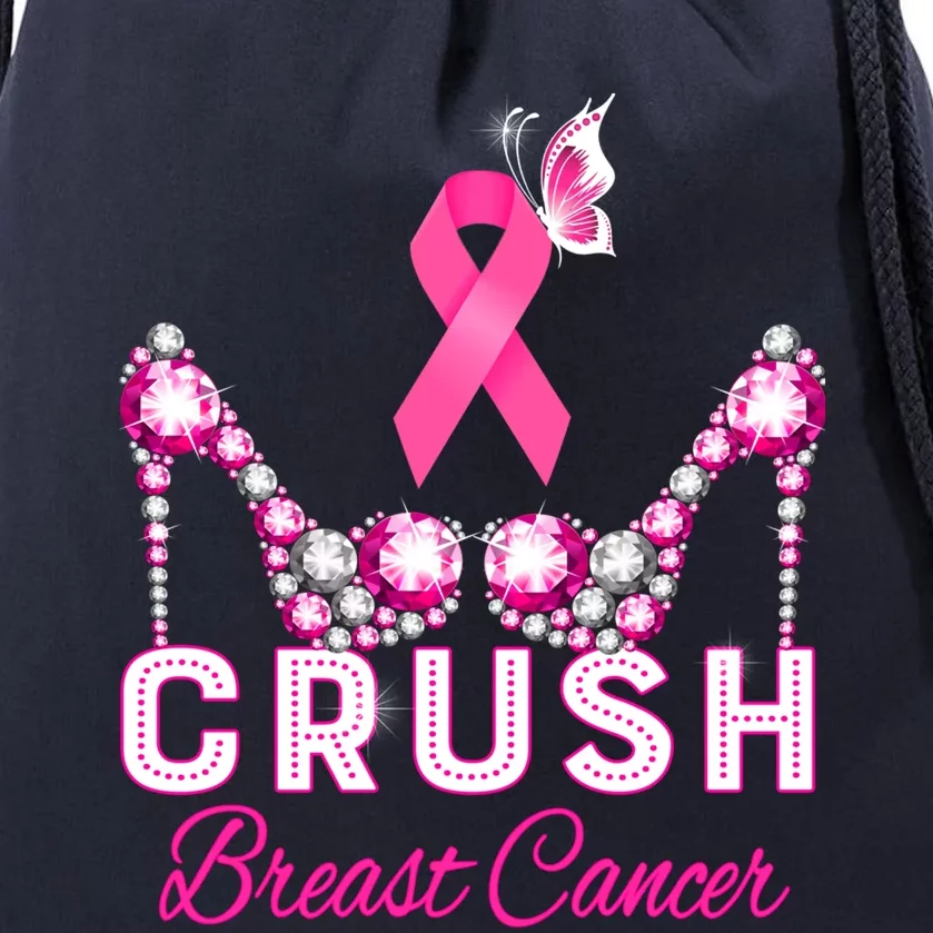 Crush Breast Cancer Warrior Support Breast Cancer Awareness Gift Drawstring Bag