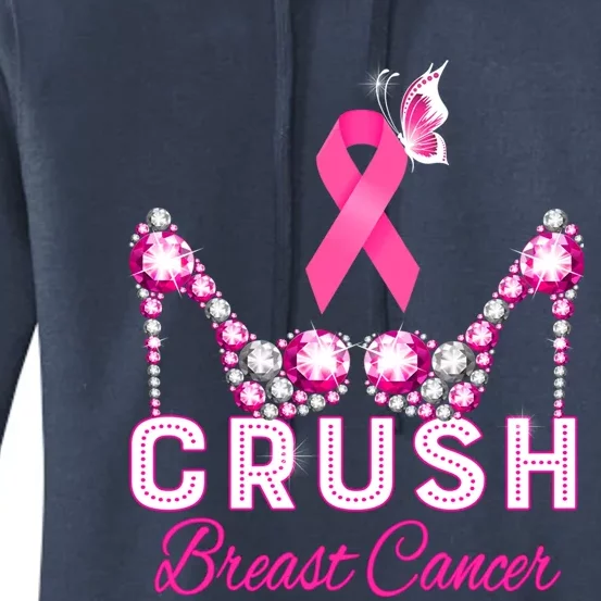 Crush Breast Cancer Warrior Support Breast Cancer Awareness Gift Women's Pullover Hoodie