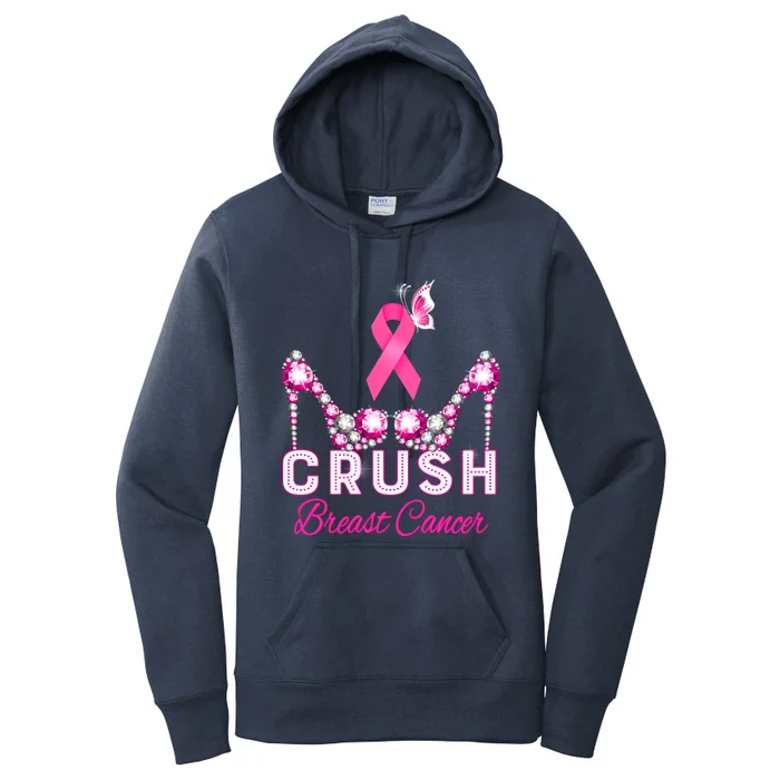 Crush Breast Cancer Warrior Support Breast Cancer Awareness Gift Women's Pullover Hoodie