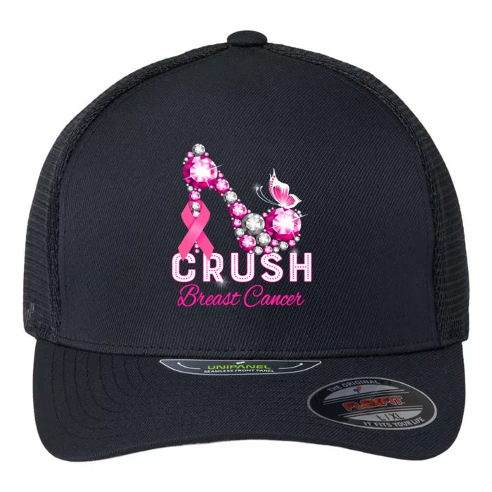 Crush Breast Cancer Warrior Support Breast Cancer Awareness Great Gift Flexfit Unipanel Trucker Cap